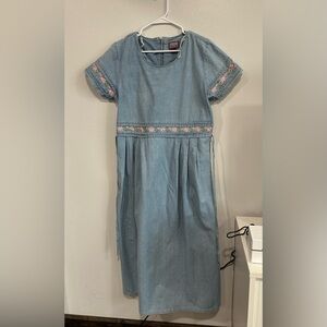 Preview International Blue Dress with Pink Embroidery